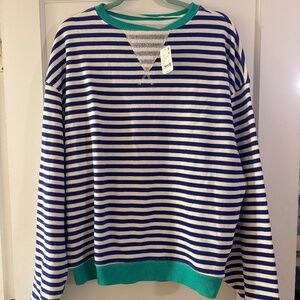 Free People Classic Striped Oversized Crewneck size XS NWT